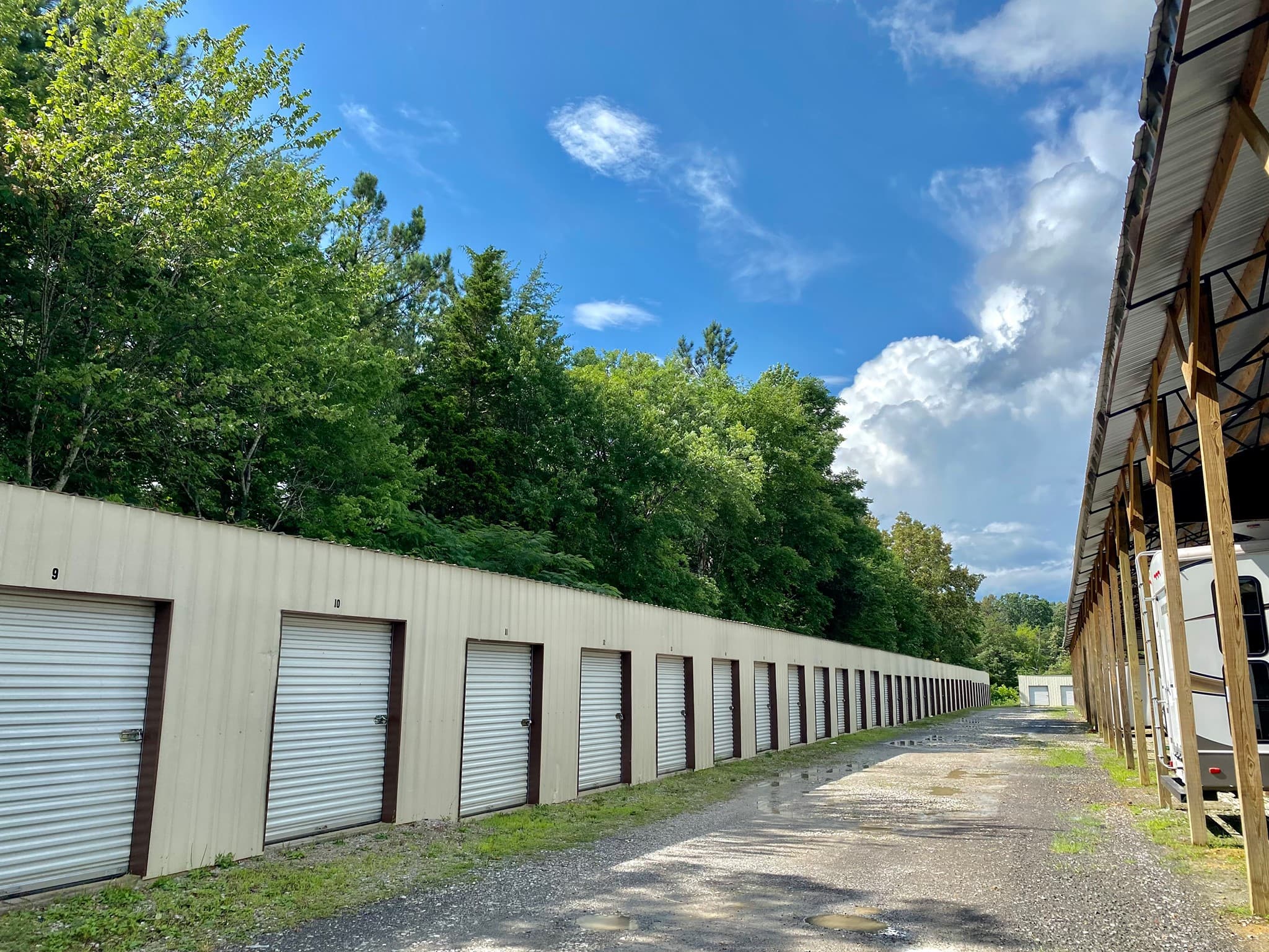 Storage unit rows at the facility
